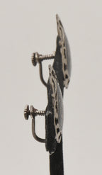 Vintage Sterling Silver Siamese Dancer Screw Back Earrings