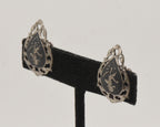 Vintage Sterling Silver Siamese Dancer Screw Back Earrings