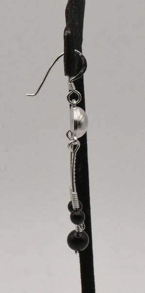 UNMATCHED Sterling Silver Black Onyx Dangles Earring