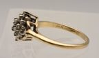 Vintage 14k Gold Diamond Cluster Ring - Size 8.25