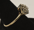 Vintage 14k Gold Diamond Cluster Ring - Size 8.25