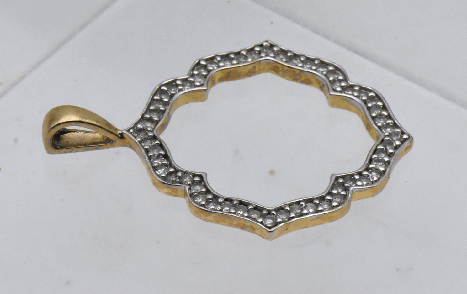 Gold Over Sterling Silver Diamond Pendant