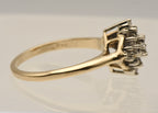 Vintage 14k Gold Diamond Cluster Ring - Size 8.25