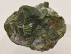 Chromium Diopside Cluster on Quartz Matrix - Finland