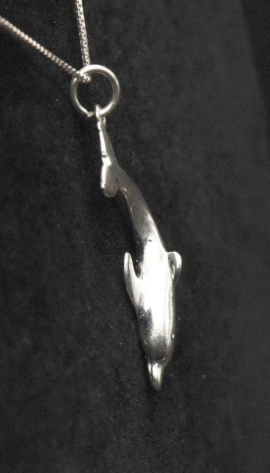 Sterling Silver Dolphin Pendant on Sterling Silver Chain Necklace - 18.25"