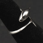 Vintage Sterling Silver Dolphin Adjustable Bypass Ring