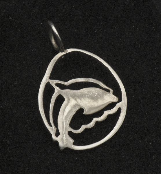 Vintage Sterling Silver Double Dolphin Pendant