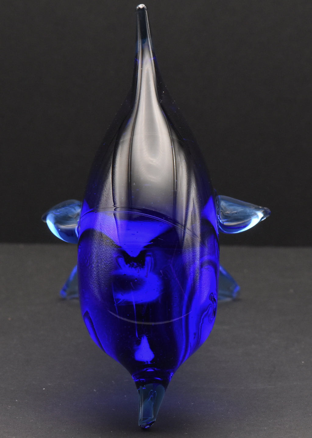 Vintage Handcrafted Cobalt Glass Dolphin Figurine