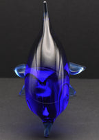 Vintage Handcrafted Cobalt Glass Dolphin Figurine