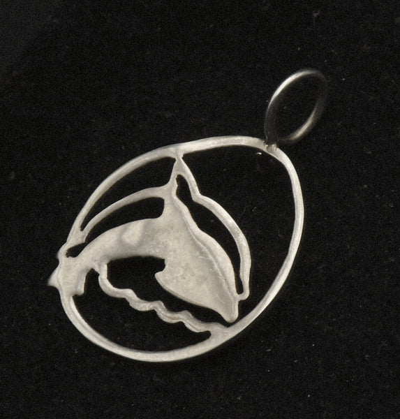 Vintage Sterling Silver Double Dolphin Pendant