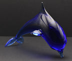 Vintage Handcrafted Cobalt Glass Dolphin Figurine
