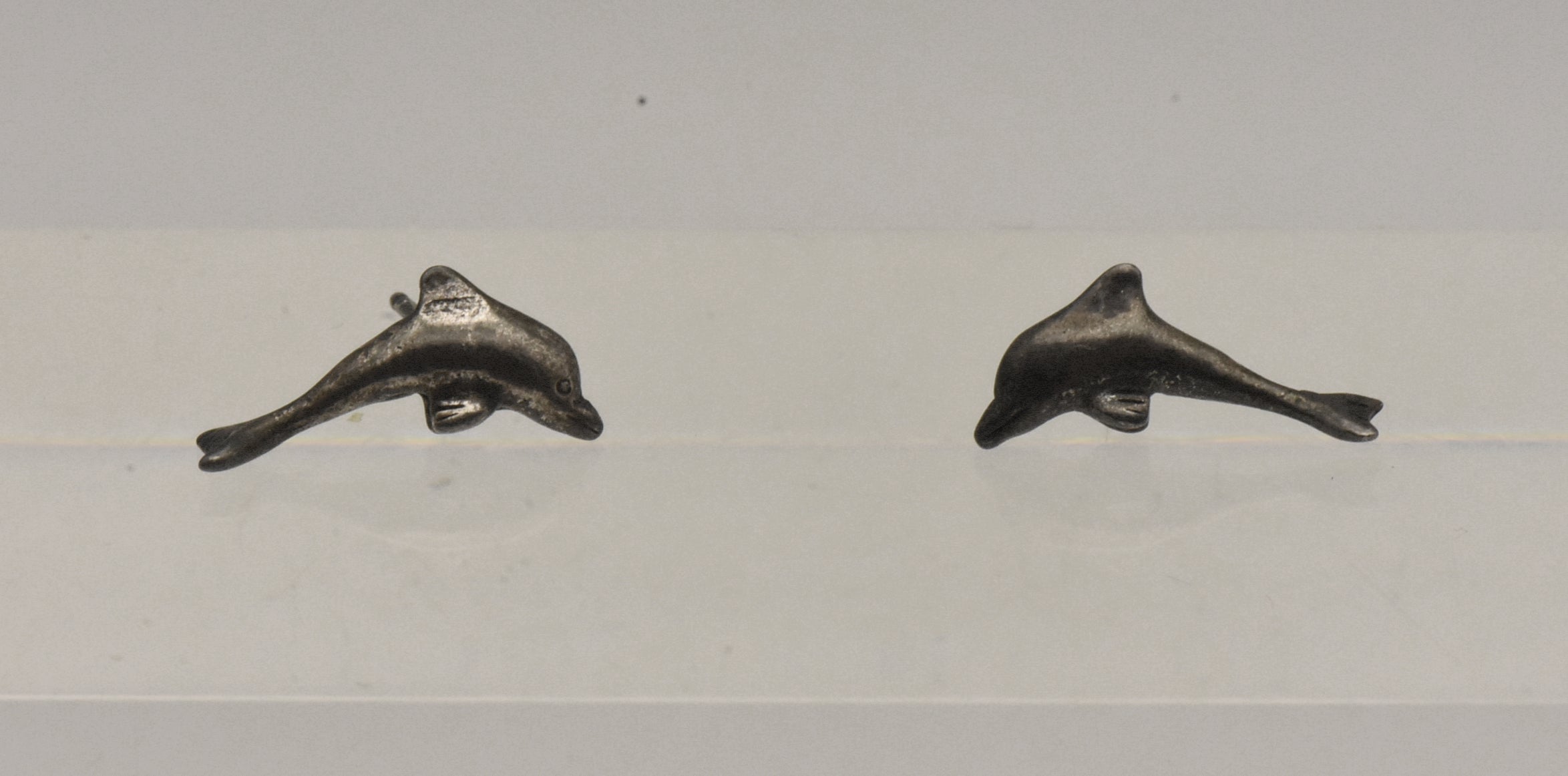 Vintage Sterling Silver Dolphin Stud Earrings