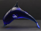 Vintage Handcrafted Cobalt Glass Dolphin Figurine