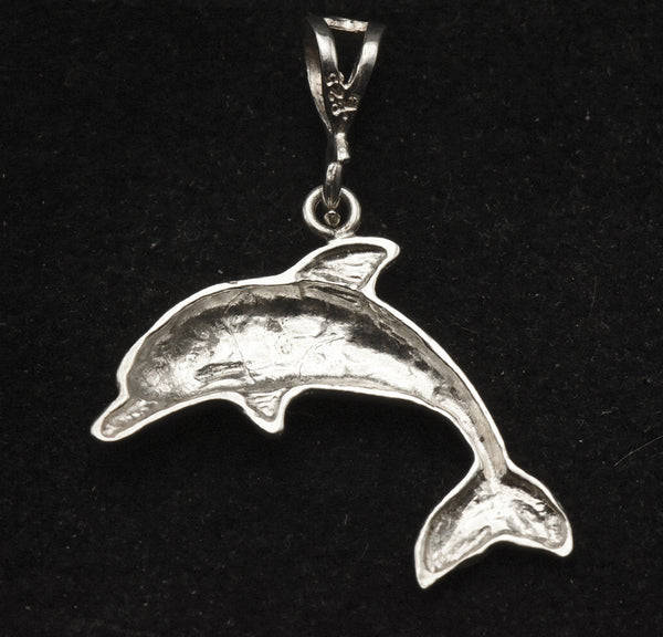 Vintage Sterling Silver Dolphin Dangle Pendant