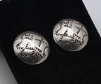 Vintage Sterling Silver Southwestern Style Dome Earrings MISSING CLOSURES