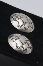 Vintage Sterling Silver Southwestern Style Dome Earrings MISSING CLOSURES