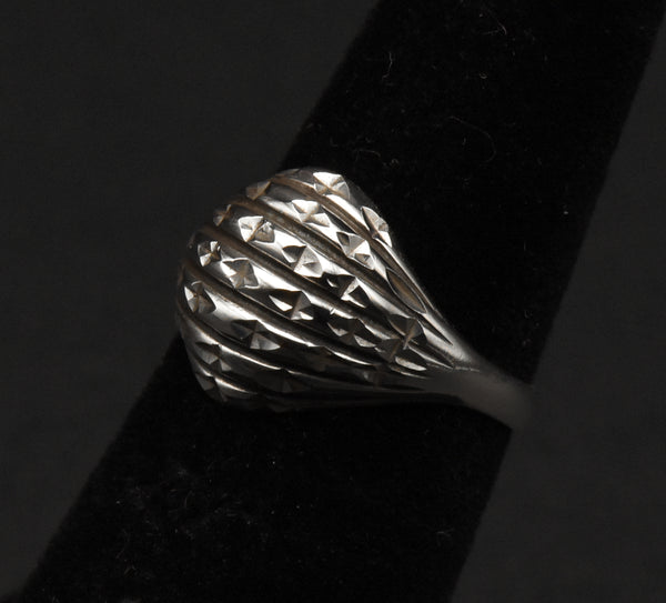 Vintage Sterling Silver Dome Ring - Size 5