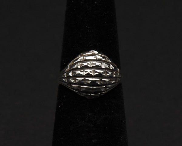 Vintage Sterling Silver Dome Ring - Size 5