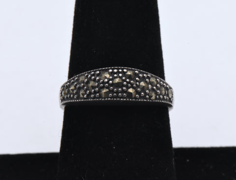 Vintage Sterling Silver and Marcasite Ring - Size 7.75