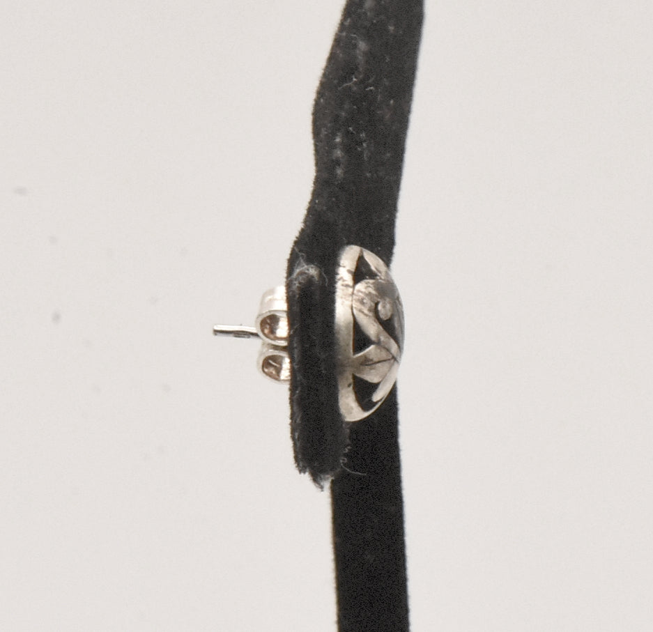 UNMATCHED Vintage Silver Tone Metal Dome Stud Earring