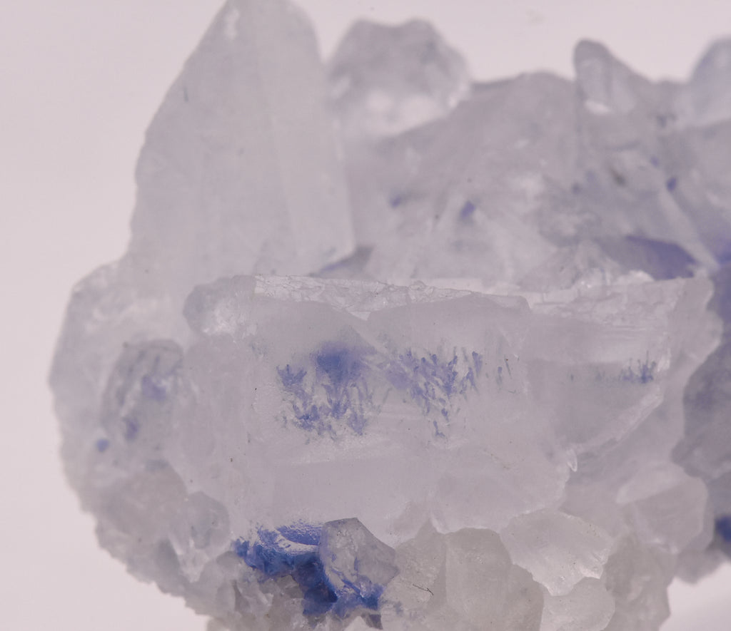 Dumortierite and Quartz Crystal Cluster Mineral Specimen - Brazil