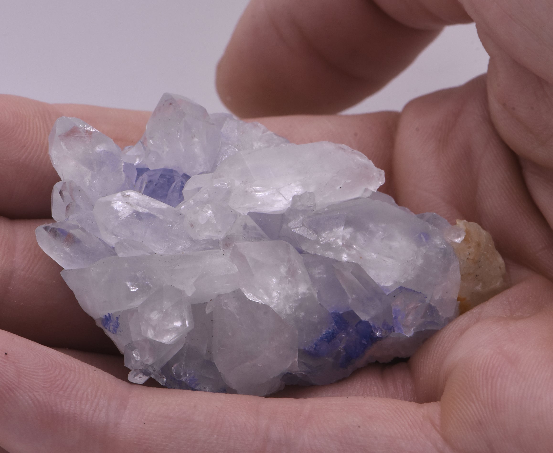 Dumortierite Quartz Crystal Cluster Mineral Specimen - Bahia, Brazil