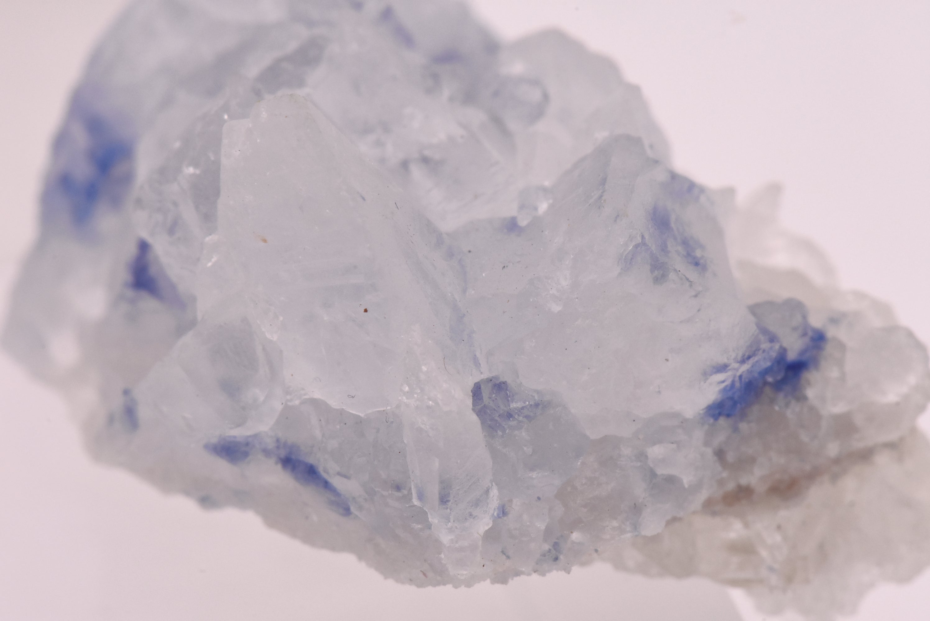 Dumortierite and Quartz Crystal Cluster Mineral Specimen - Brazil