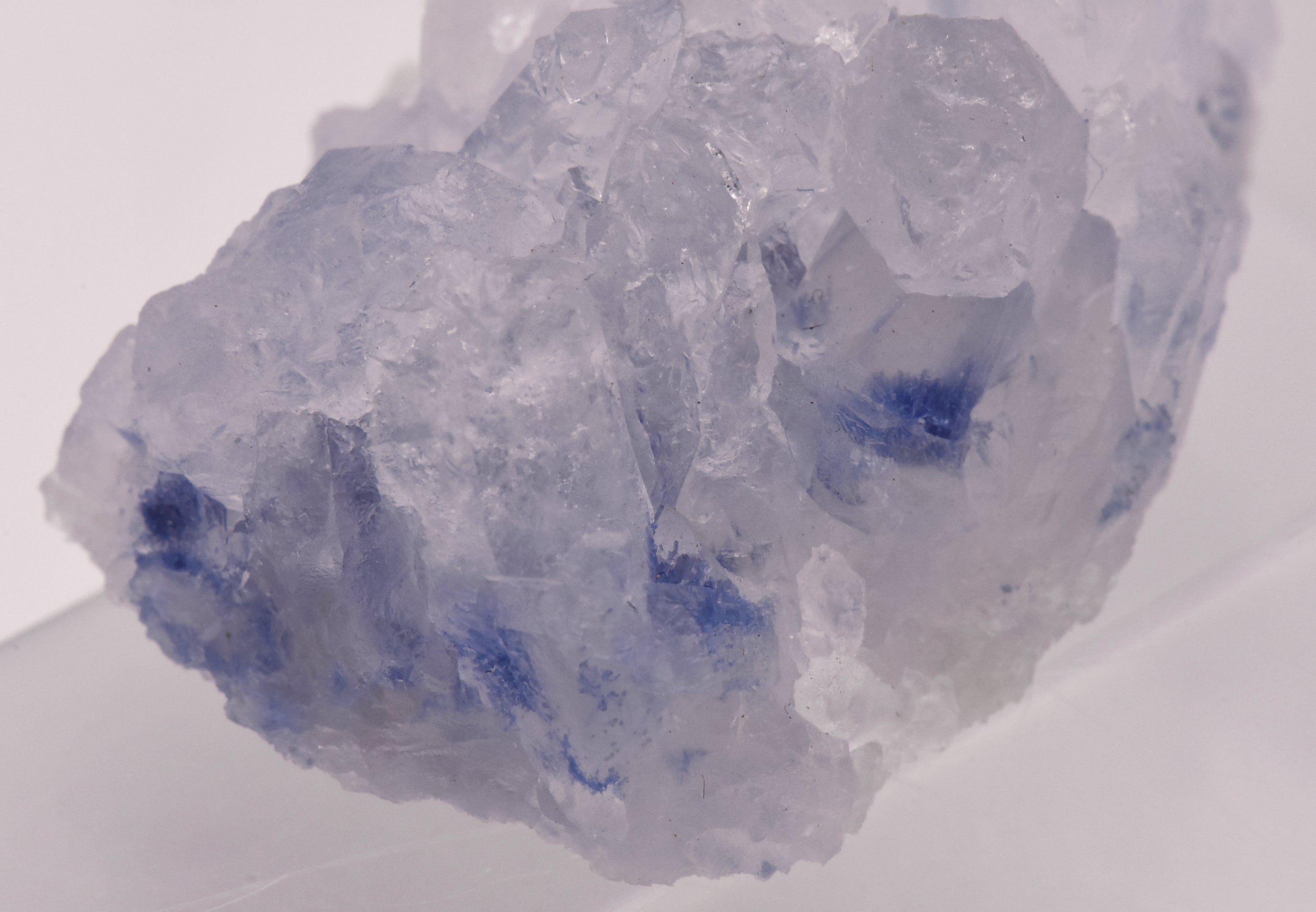 Dumortierite and Quartz Crystal Cluster Mineral Specimen - Brazil