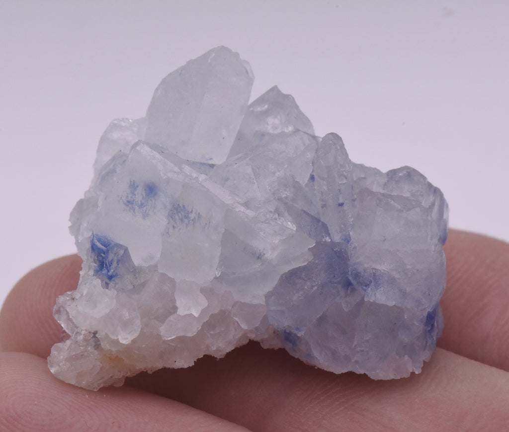 Dumortierite and Quartz Crystal Cluster Mineral Specimen - Brazil