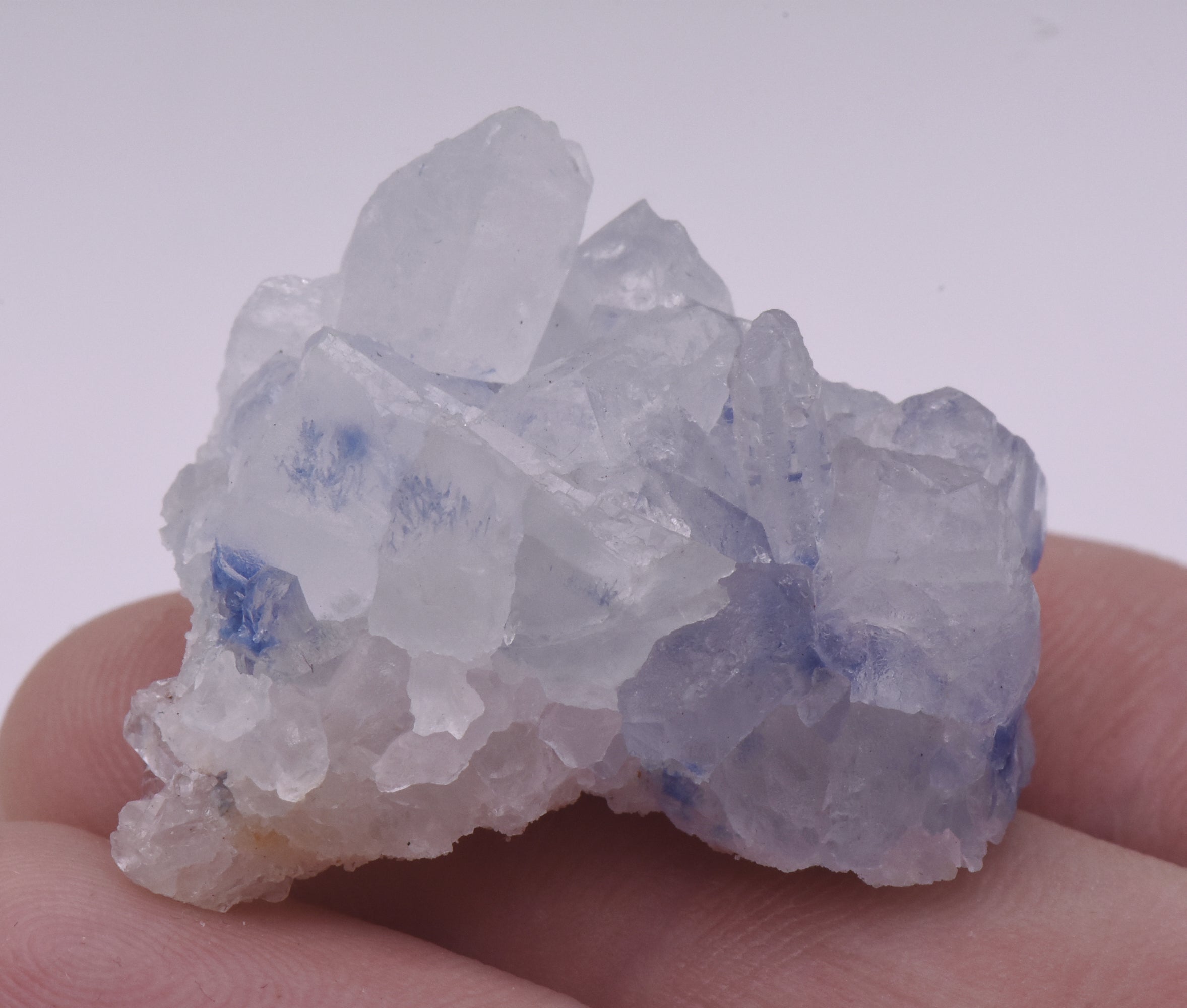 Dumortierite and Quartz Crystal Cluster Mineral Specimen - Brazil