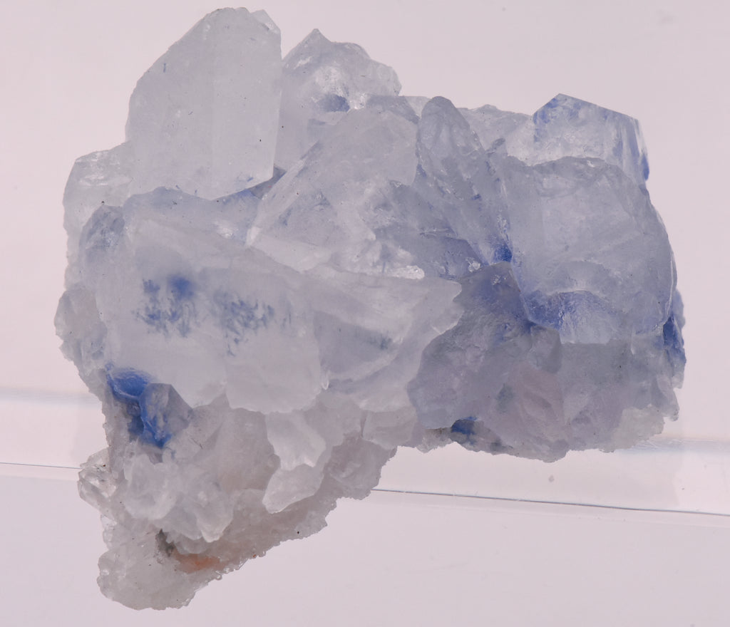 Dumortierite and Quartz Crystal Cluster Mineral Specimen - Brazil
