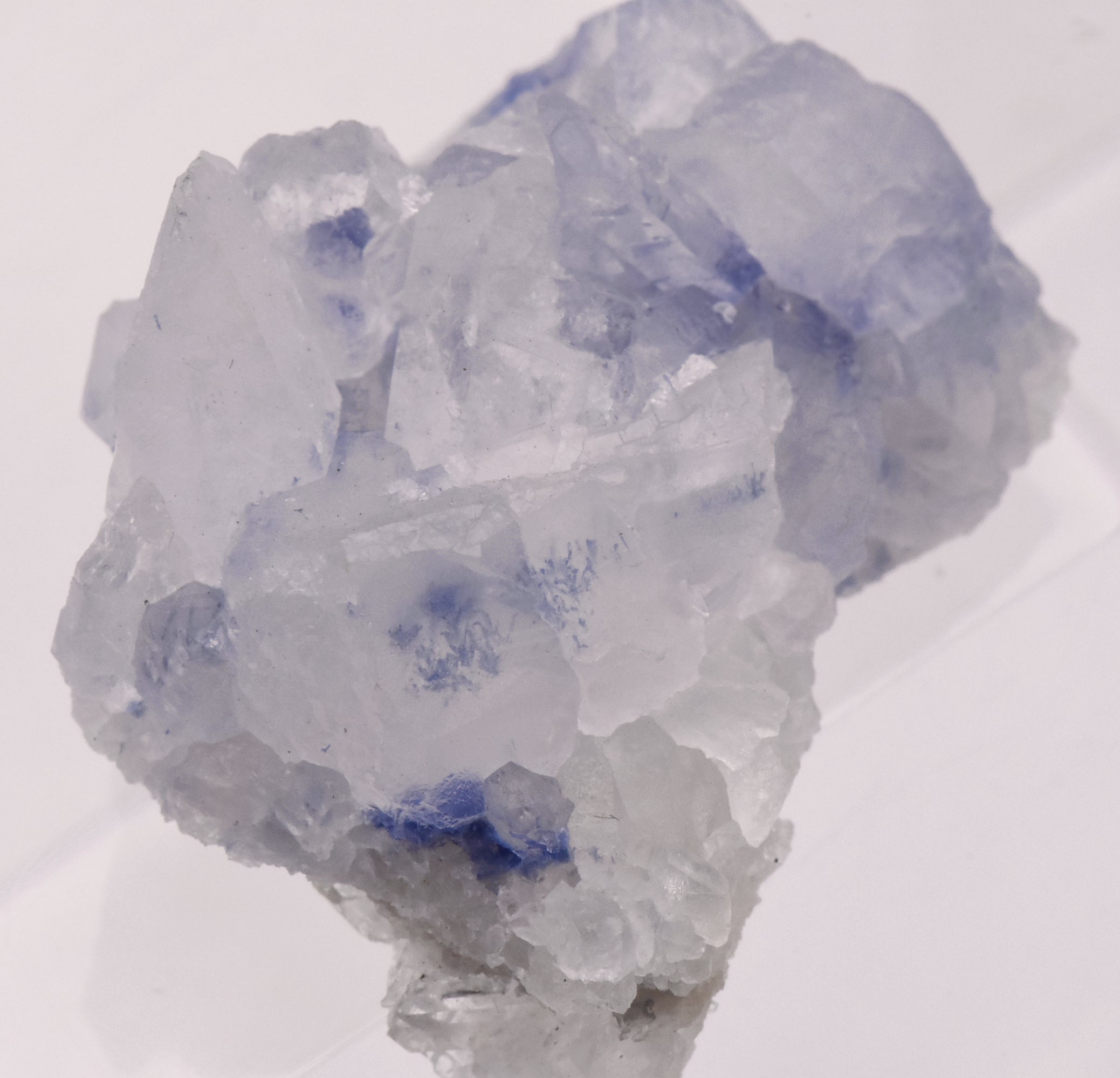 Dumortierite and Quartz Crystal Cluster Mineral Specimen - Brazil