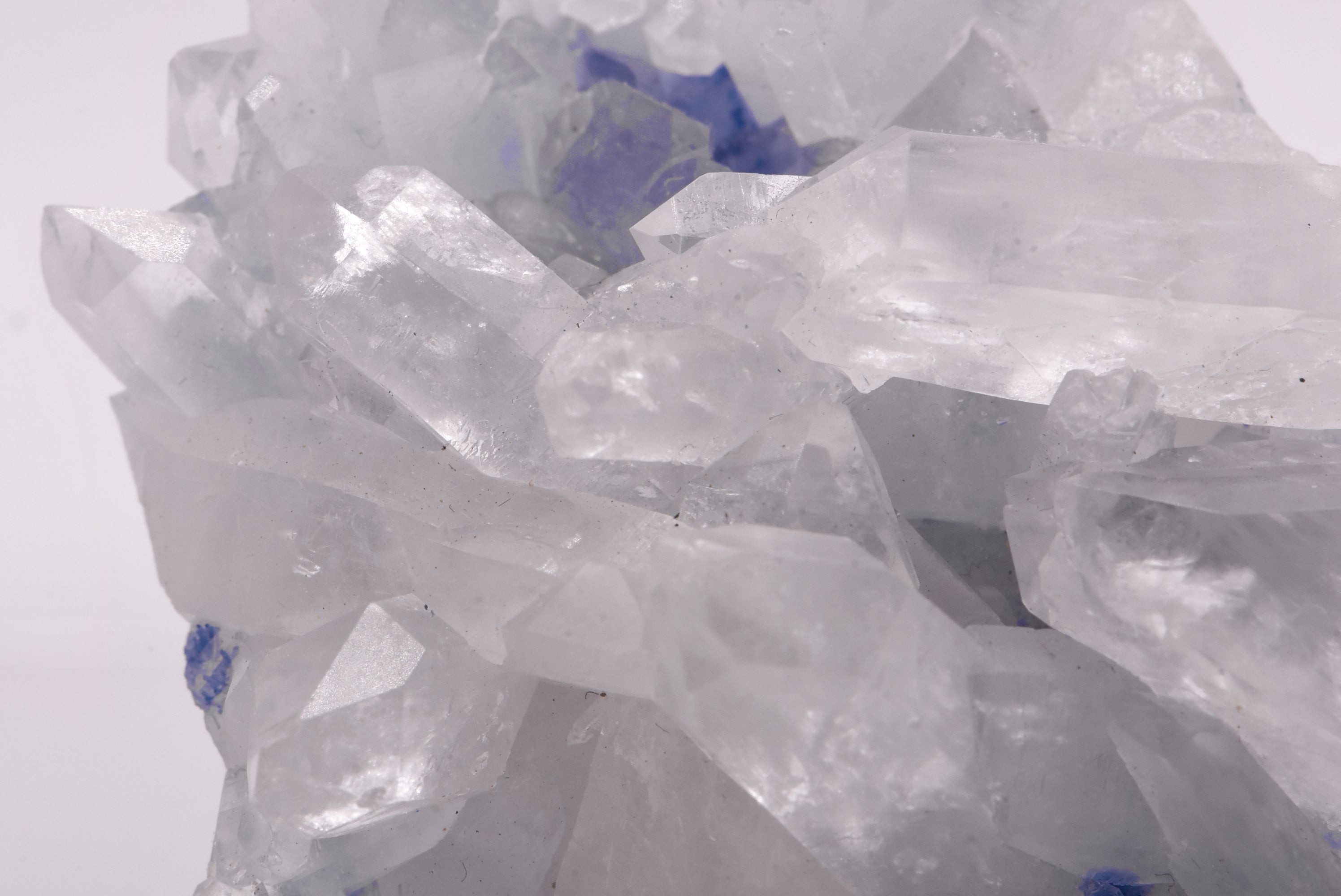 Dumortierite Quartz Crystal Cluster Mineral Specimen - Bahia, Brazil