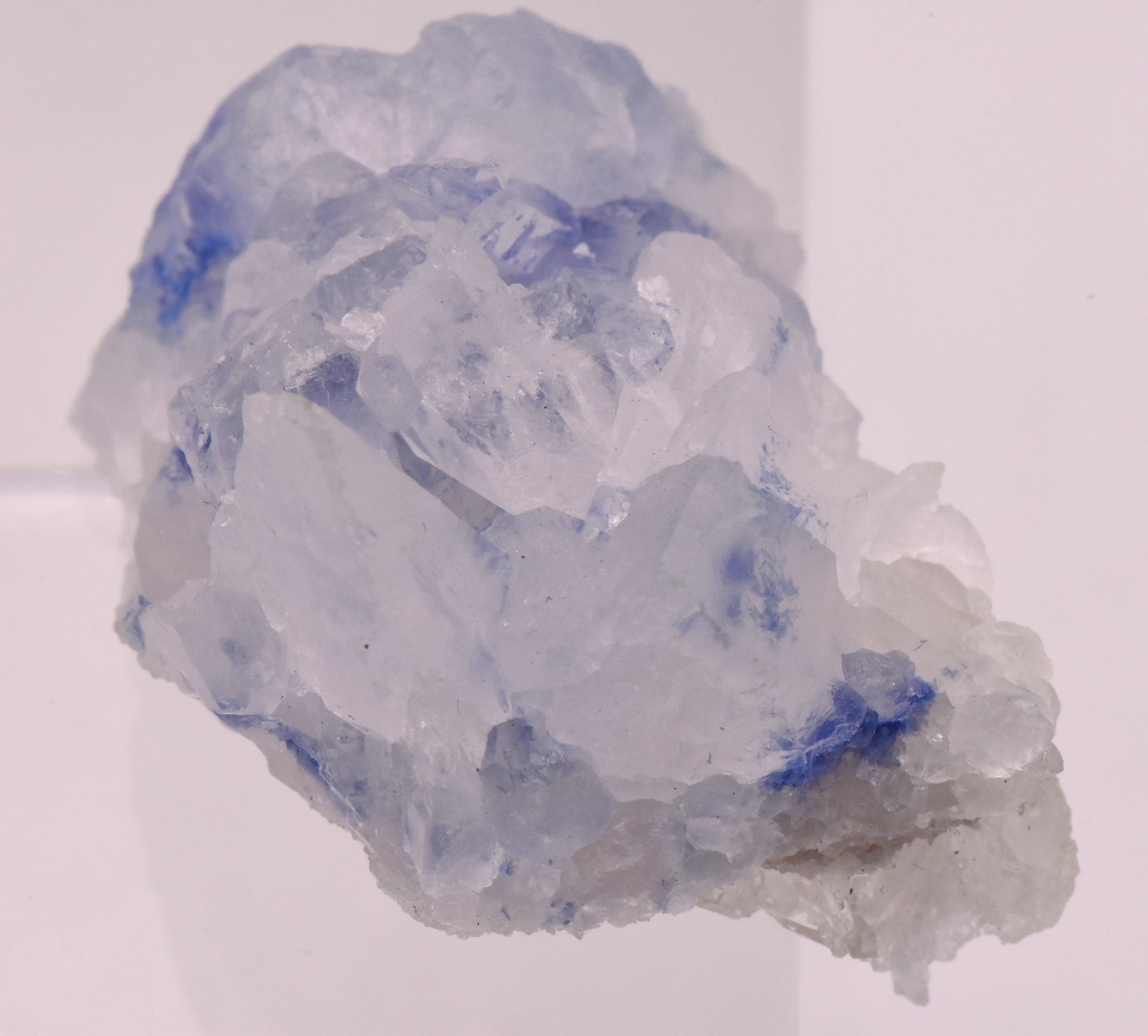 Dumortierite and Quartz Crystal Cluster Mineral Specimen - Brazil