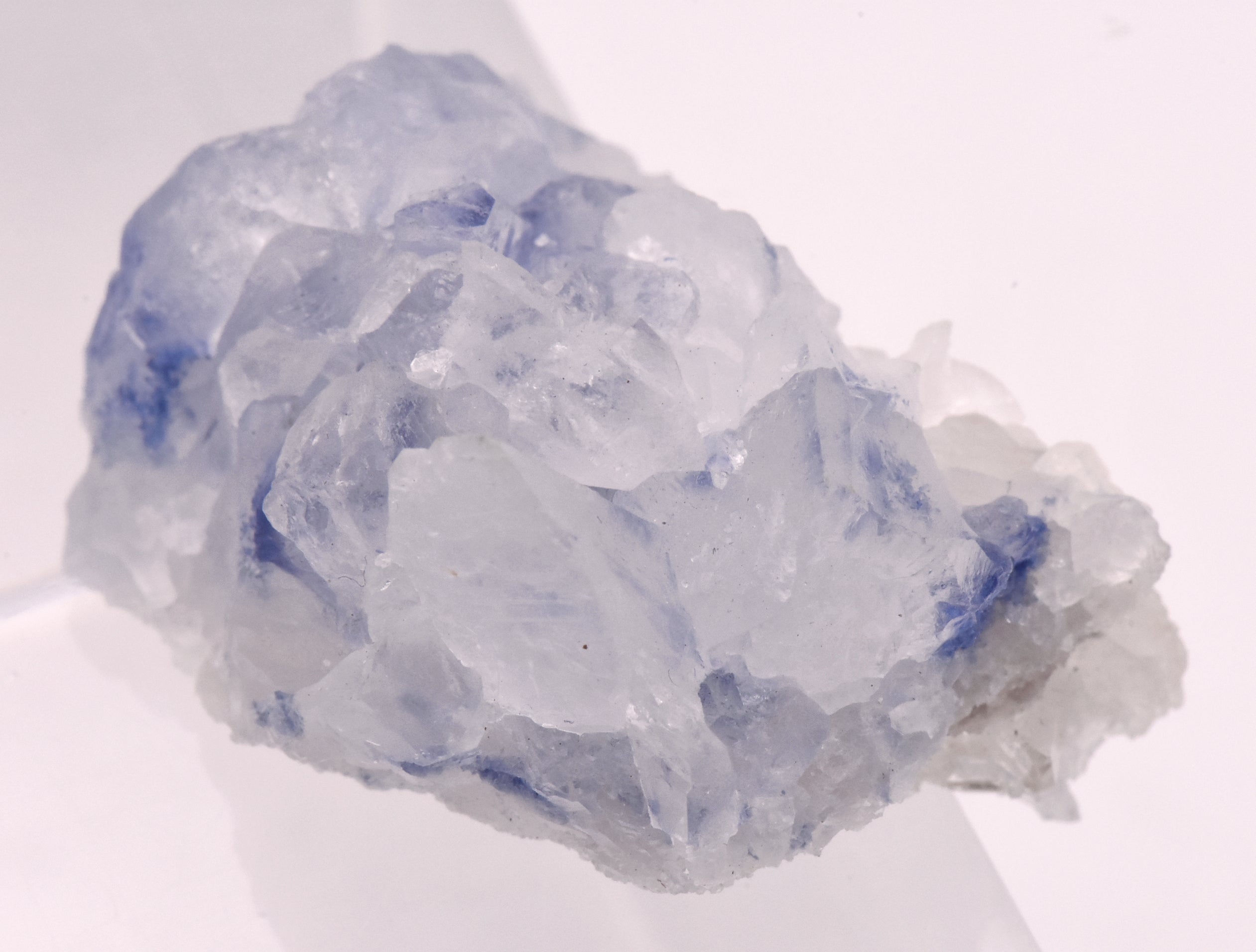 Dumortierite and Quartz Crystal Cluster Mineral Specimen - Brazil