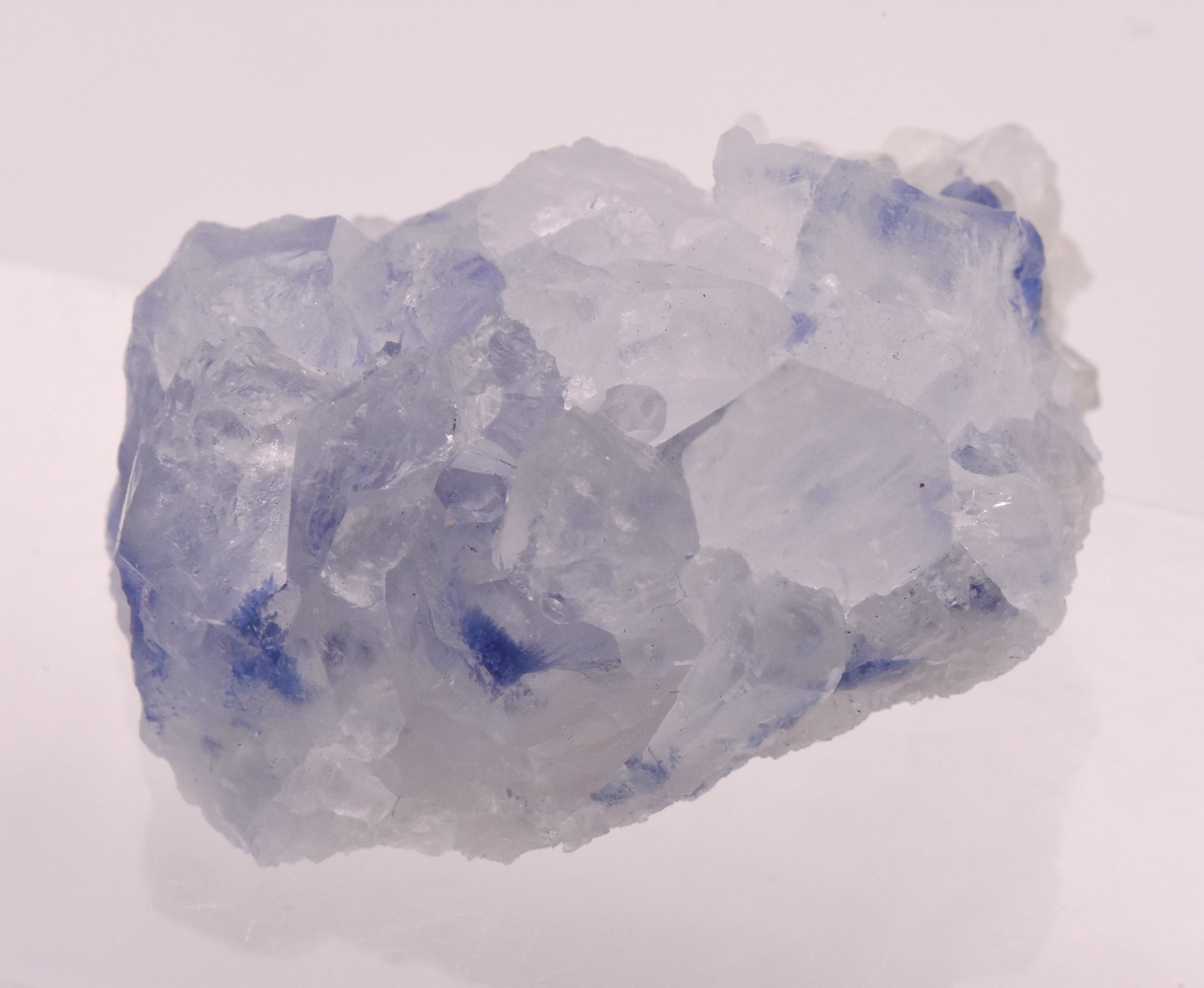 Dumortierite and Quartz Crystal Cluster Mineral Specimen - Brazil