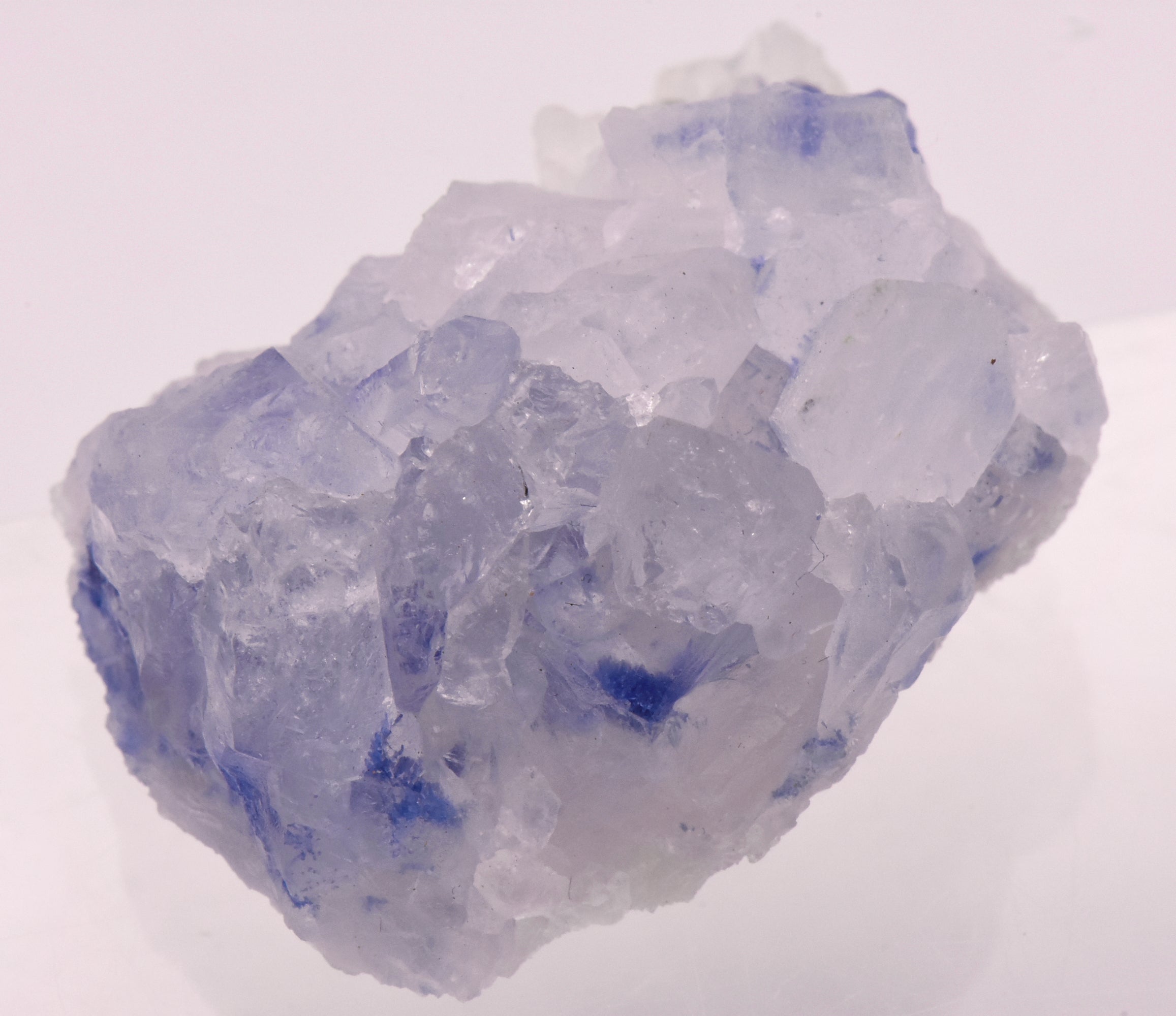 Dumortierite and Quartz Crystal Cluster Mineral Specimen - Brazil