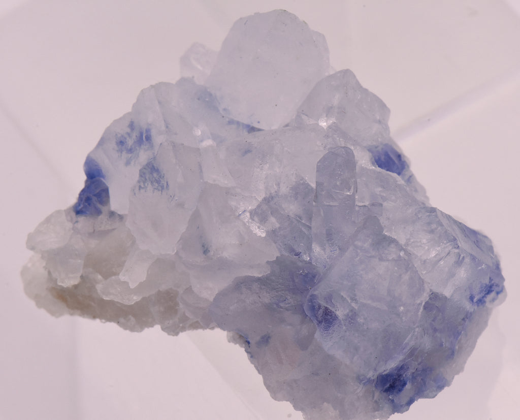 Dumortierite and Quartz Crystal Cluster Mineral Specimen - Brazil