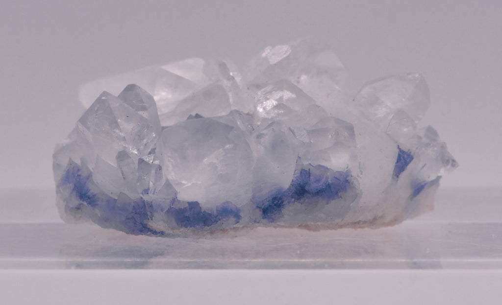 Dumortierite Quartz Crystal Cluster Mineral Specimen - Bahia, Brazil