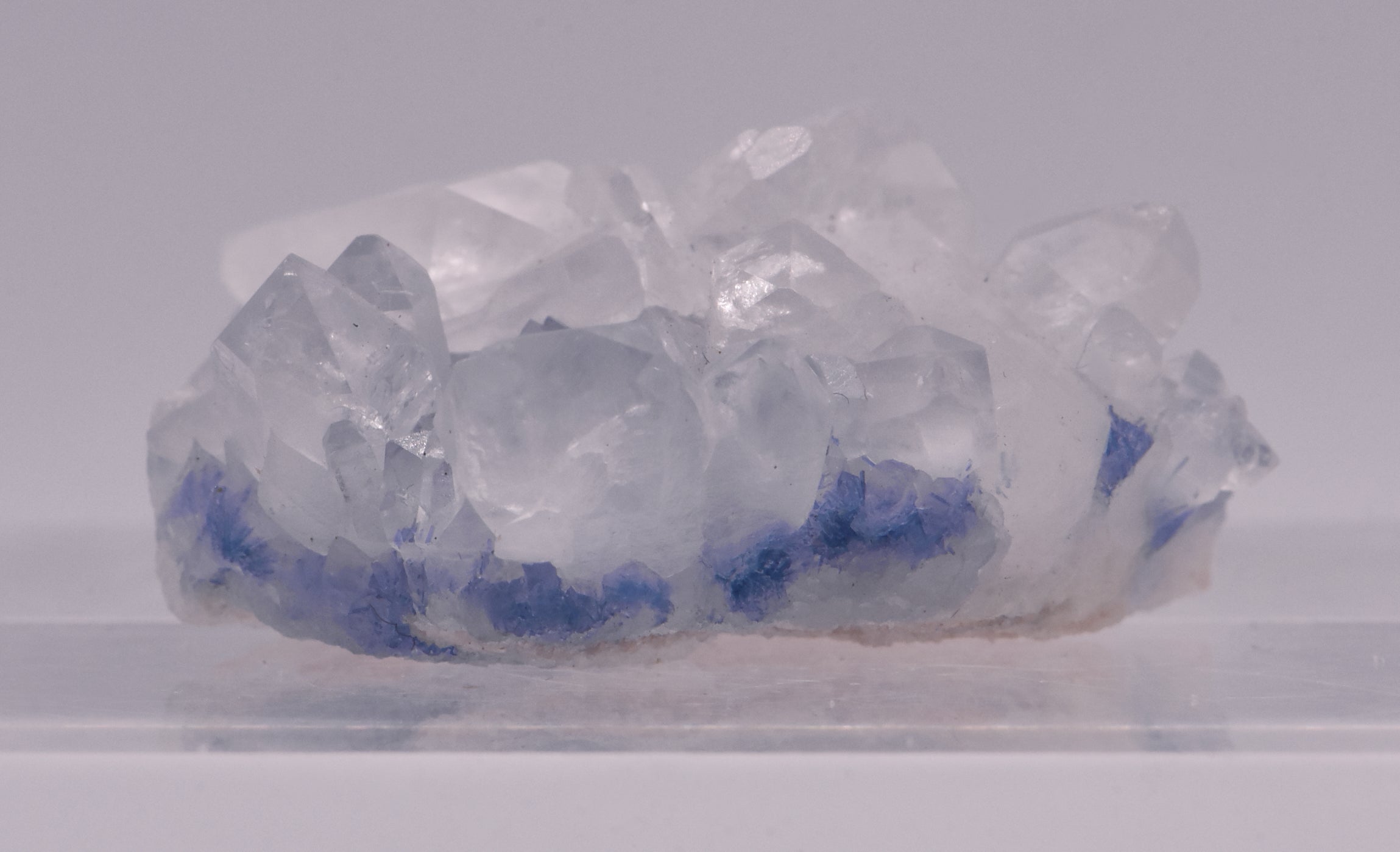 Dumortierite Quartz Crystal Cluster Mineral Specimen - Bahia, Brazil