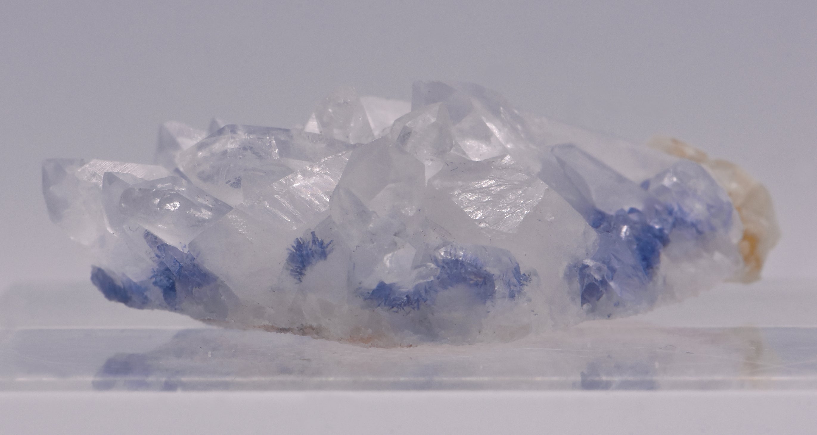 Dumortierite Quartz Crystal Cluster Mineral Specimen - Bahia, Brazil