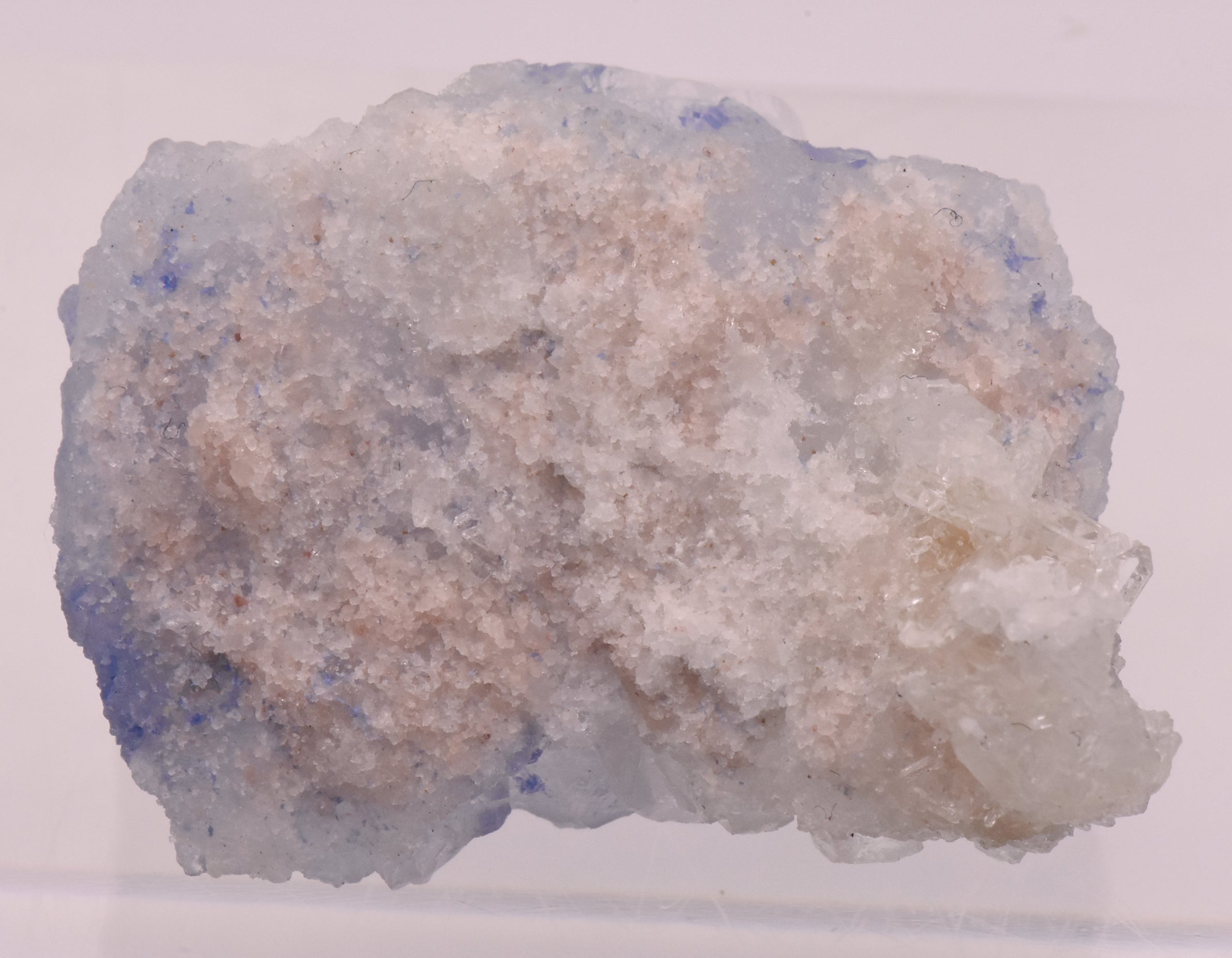 Dumortierite and Quartz Crystal Cluster Mineral Specimen - Brazil