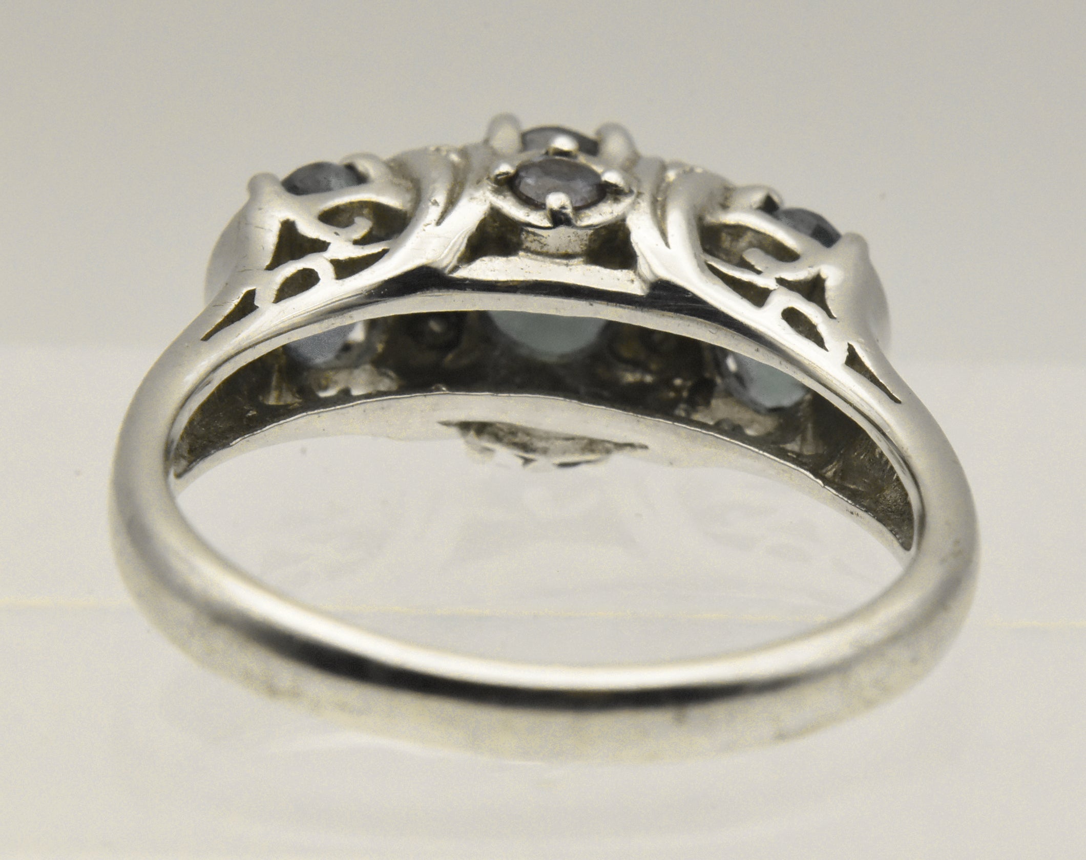 Vintage Sterling Silver Synthetic Color Change Sapphire and Topaz Ring - Size 9