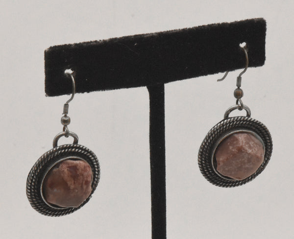 Vintage Tumbled Jasper Dangle Earrings