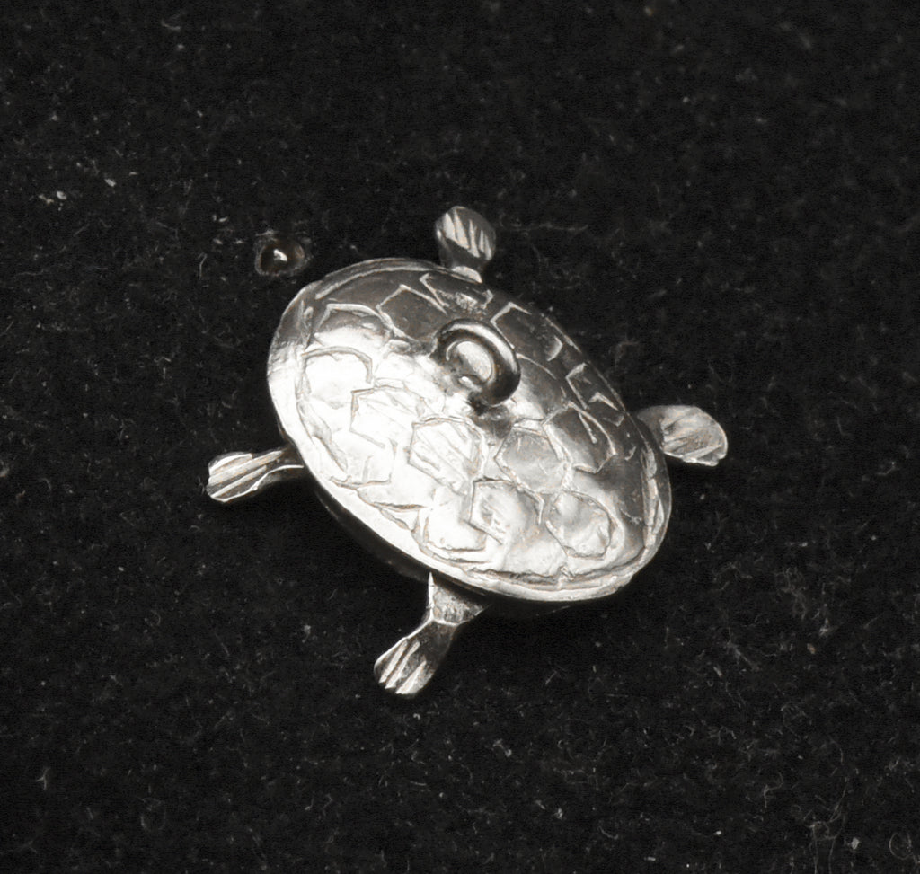 Vintage Handmade Silver Articulated Turtle Charm