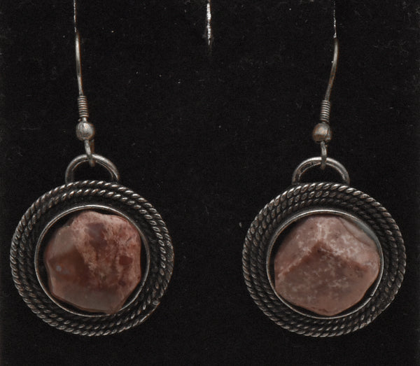 Vintage Tumbled Jasper Dangle Earrings