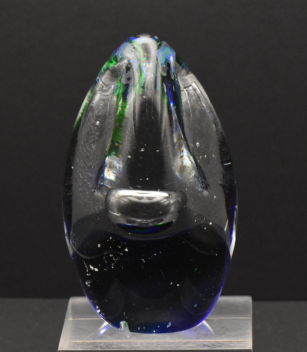 Vintage Controlled Bubble Ovoid Glass Paperweight - 1lb+