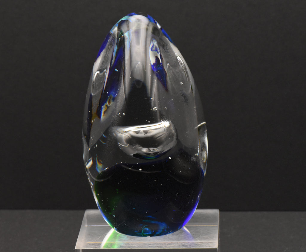 Vintage Controlled Bubble Ovoid Glass Paperweight - 1lb+