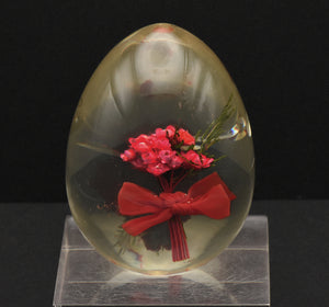 Vintage Floral Bouquet Acrylic Egg Paperweight