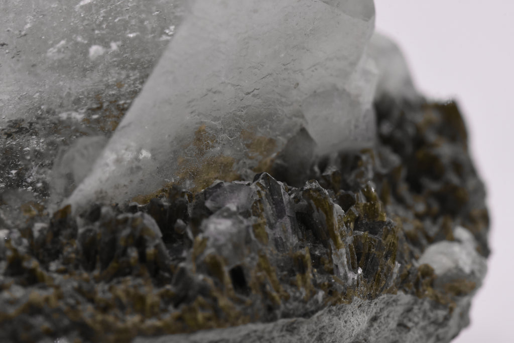 Quartz Crystal Point on Epidote Mineral Specimen - Pakistan
